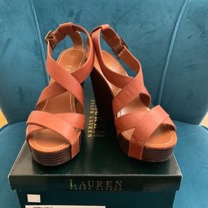 Ralph Lauren Dawn platform leather wedges